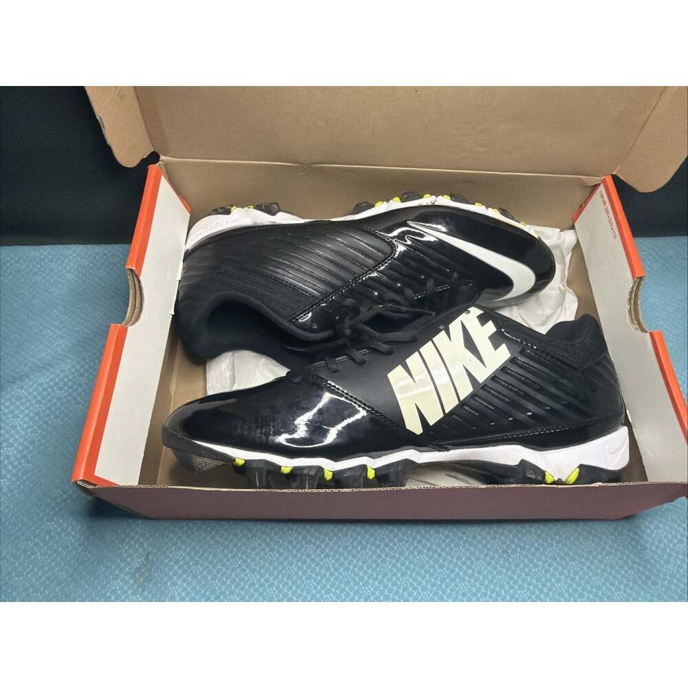 NIKE Men's Vapor Shark 643162-010 Black Lace Up Football Cleats Shoes Size 10